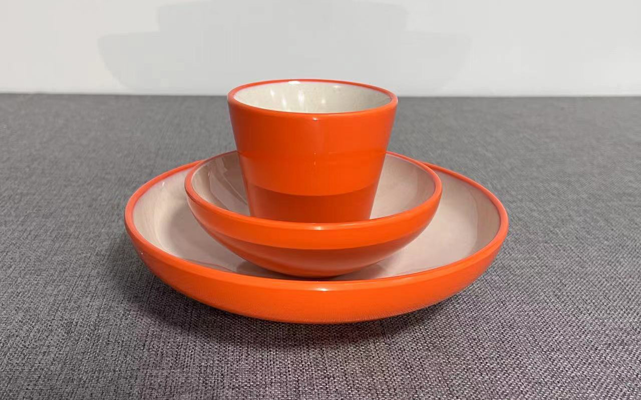 愛馬仕橙密胺材質套裝